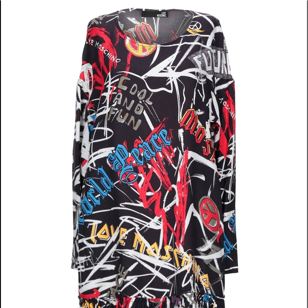 Moschino graffiti mini dress